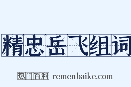 精忠岳飞组词是什么意思的图片